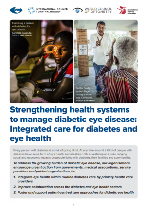Strengthening health systems to manage diabetic eye disease: Integrated care for diabetes and eye health