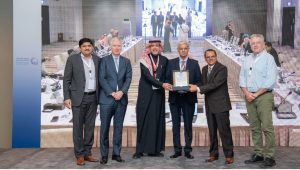 Professor Asad Aslam Khan, Chairman of the National Trachoma Task Force in Pakistan, being honoured.